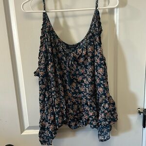 Floral off the shoulder shirt